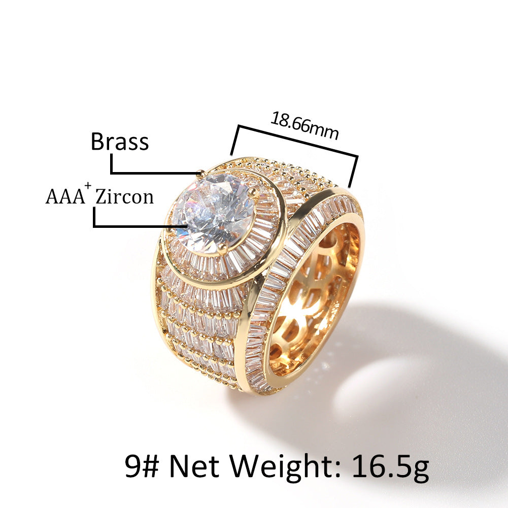 Copper Inlaid Zircon Men's Ring With Diamonds For Couples Rings - Zentrova