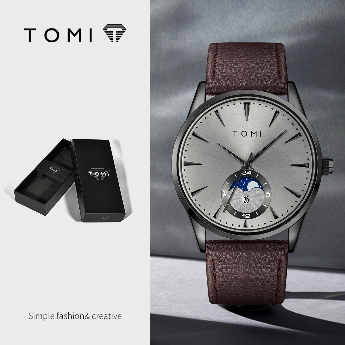 Korean-style Fashionable Round Watch For Men And Women, Simple And Casual - Zentrova