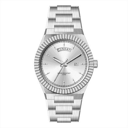 Business Gentleman's Log-Type Quartz Waterproof Steel Strap - Zentrova