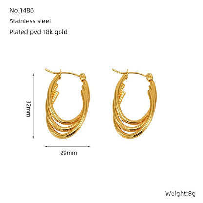 Love Butterfly Multi-layer Line Irregular Ear Studs - Zentrova