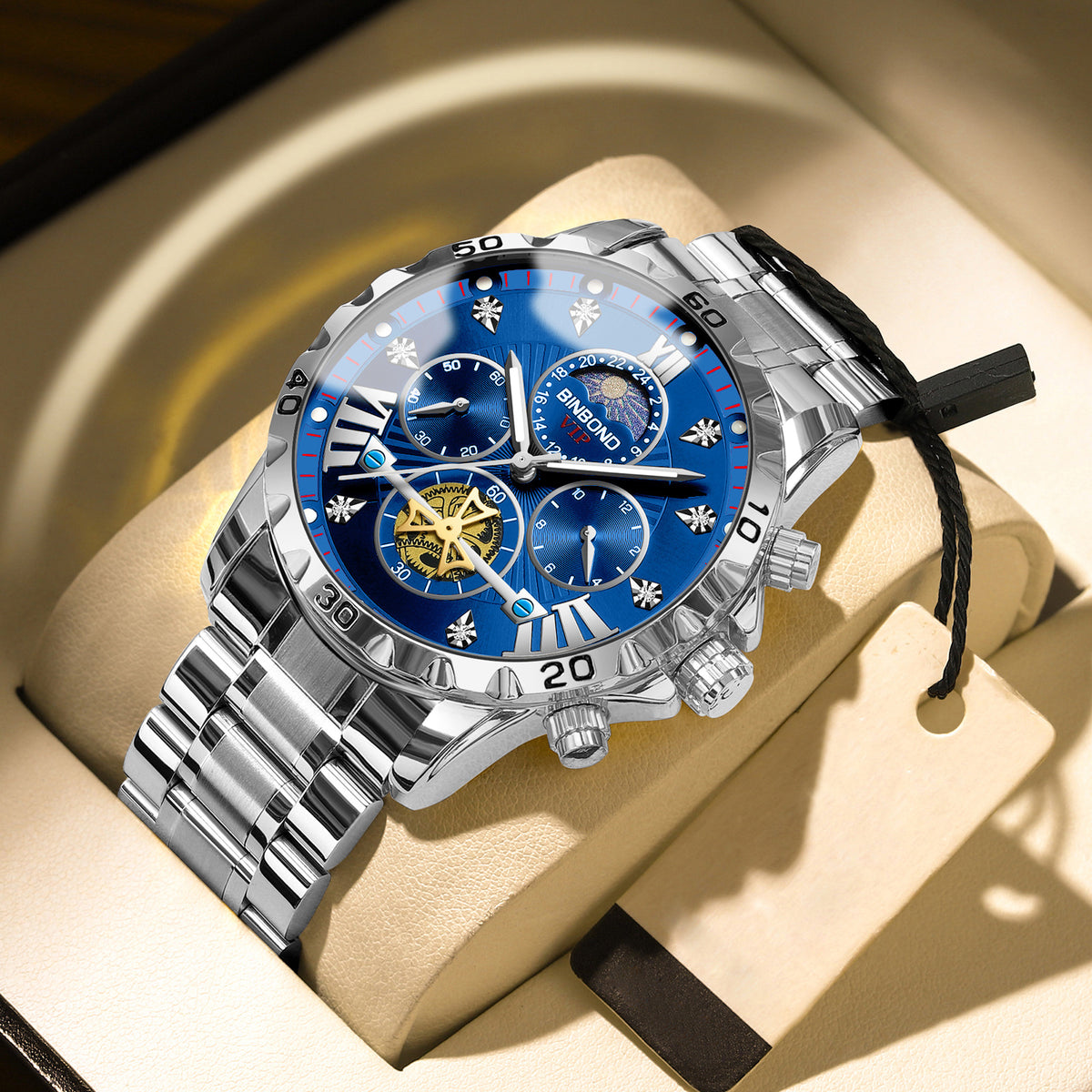Men's Business Student Night Light Waterproof Flywheel Quartz Watch - Zentrova