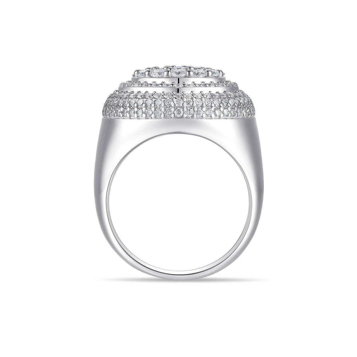 Men's Luxury And Fashionable Light Luxury Jewelry Silver Ring S925 Silver-plated Platinum Set With Top-quality Moissanite - Zentrova