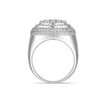 Men's Luxury And Fashionable Light Luxury Jewelry Silver Ring S925 Silver-plated Platinum Set With Top-quality Moissanite - Zentrova - Alternative View