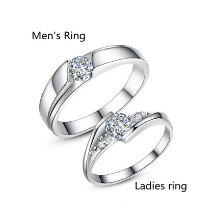 Korean Version Of Silver-plated Eternal Vows Couple Ring - Zentrova