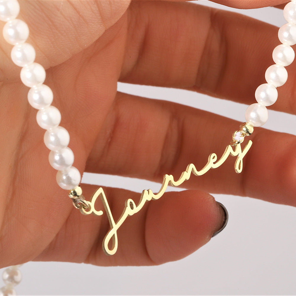 DIY Personalized English Name Design Titanium Steel Necklace - Zentrova
