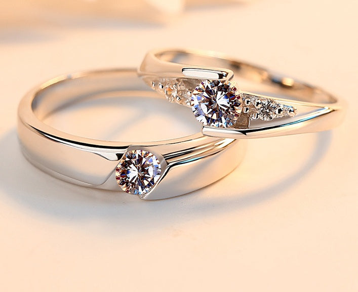 Korean Version Of Silver-plated Eternal Vows Couple Ring - Zentrova