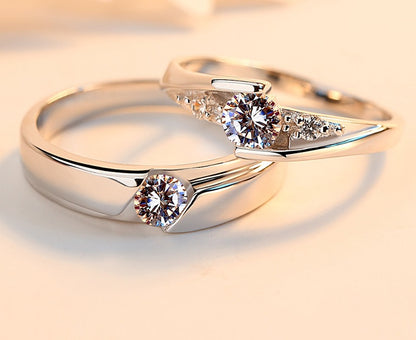 Korean Version Of Silver-plated Eternal Vows Couple Ring - Zentrova