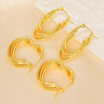 Love Butterfly Multi-layer Line Irregular Ear Studs - Zentrova