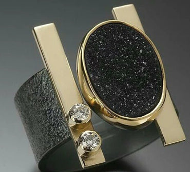 Irregular Two Tone Ring For Men - Zentrova - Alternative View