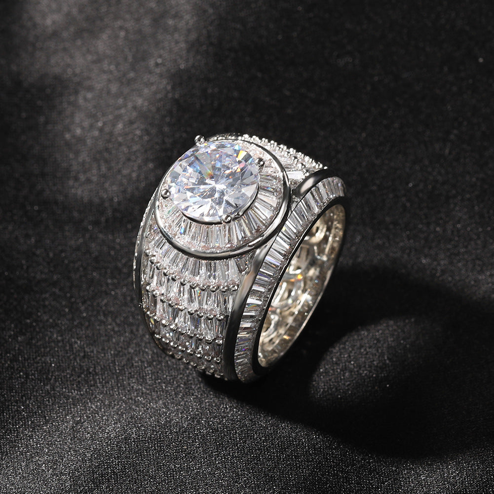 Copper Inlaid Zircon Men's Ring With Diamonds For Couples Rings - Zentrova