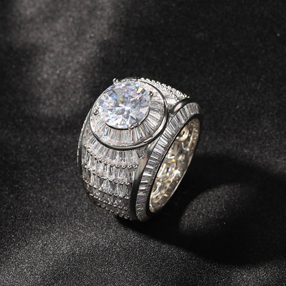 Copper Inlaid Zircon Men's Ring With Diamonds For Couples Rings - Zentrova