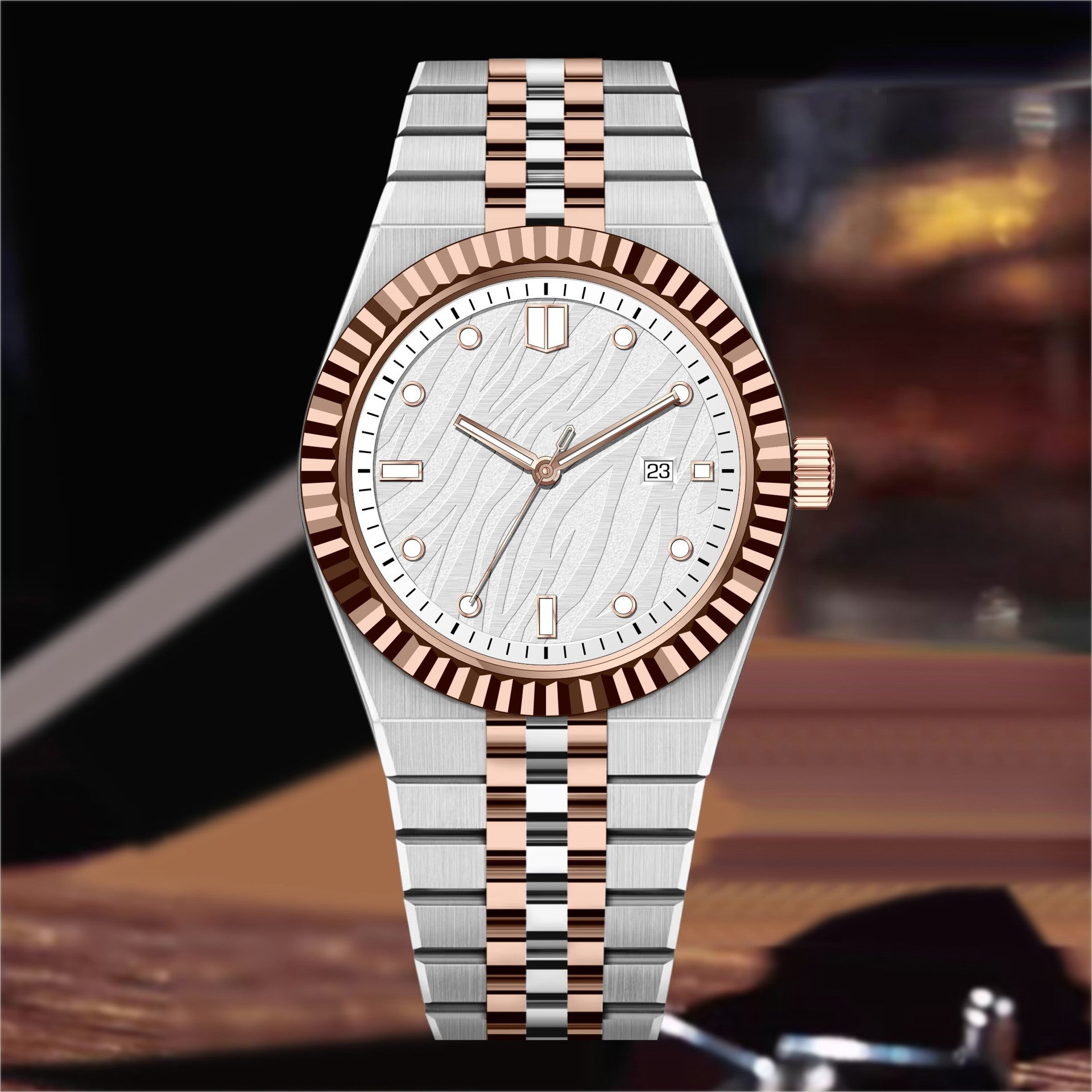 High-End Business Steel-Strap Mens Quartz Watch - Zentrova