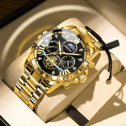 Men's Business Student Night Light Waterproof Flywheel Quartz Watch - Zentrova