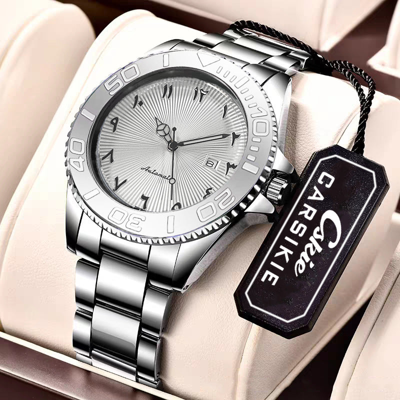 Luminous Mens Sports Mechanical Watch With Date Display And Water Resistance - Zentrova