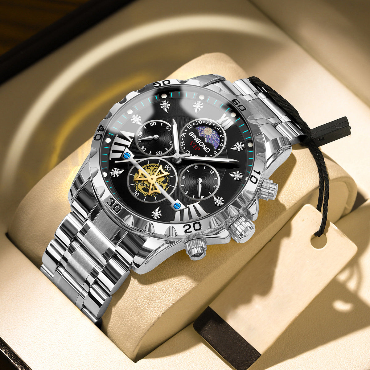 Men's Business Student Night Light Waterproof Flywheel Quartz Watch - Zentrova