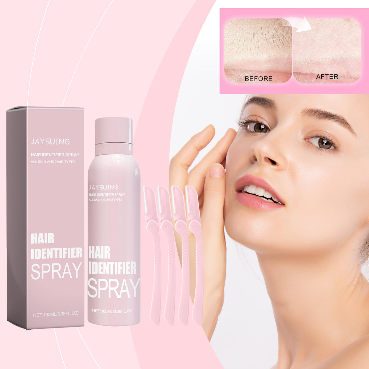 Hair Identifier Spray Set For Face Shaving Moisturizing Dermaplaner Spray For Face Shaving Skin Care - Zentrova