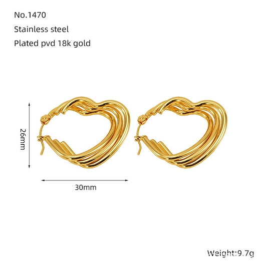 Love Butterfly Multi-layer Line Irregular Ear Studs - Zentrova