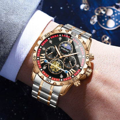 Men's Business Student Night Light Waterproof Flywheel Quartz Watch - Zentrova
