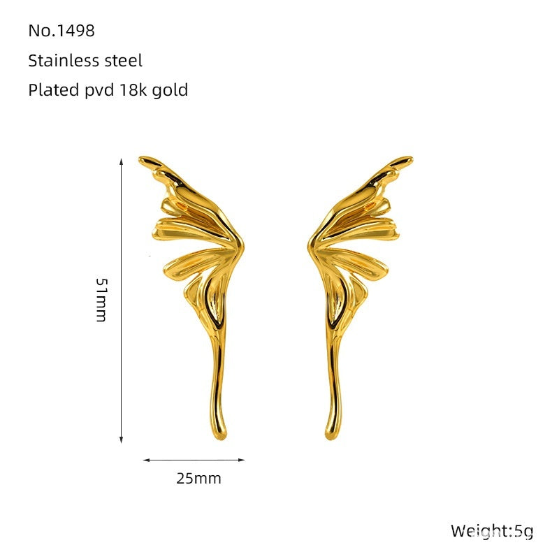 Love Butterfly Multi-layer Line Irregular Ear Studs - Zentrova