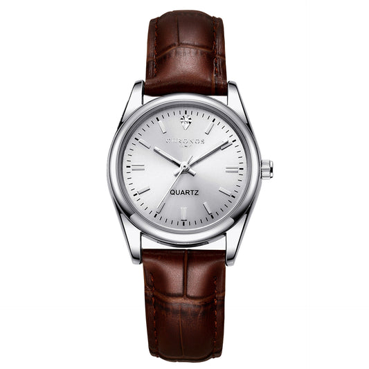 Womens Fashion Wristwatch With A Genuine Leather Strap And Luminous Quartz Movement - Zentrova