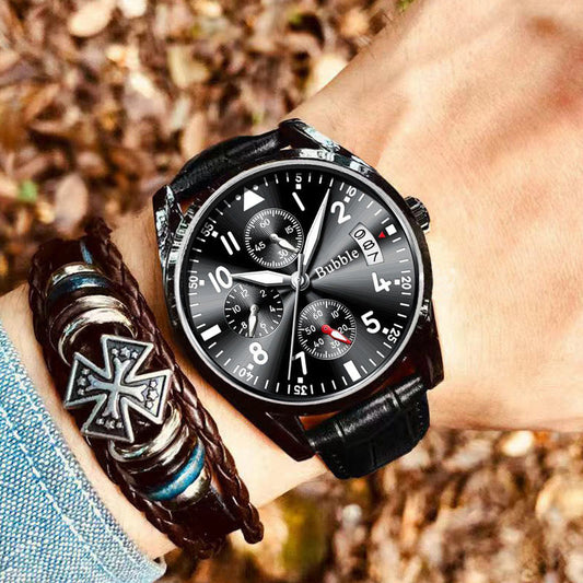 Fully Automatic Quartz Luminous Waterproof Digital Six-Hand Mens Watch - Zentrova