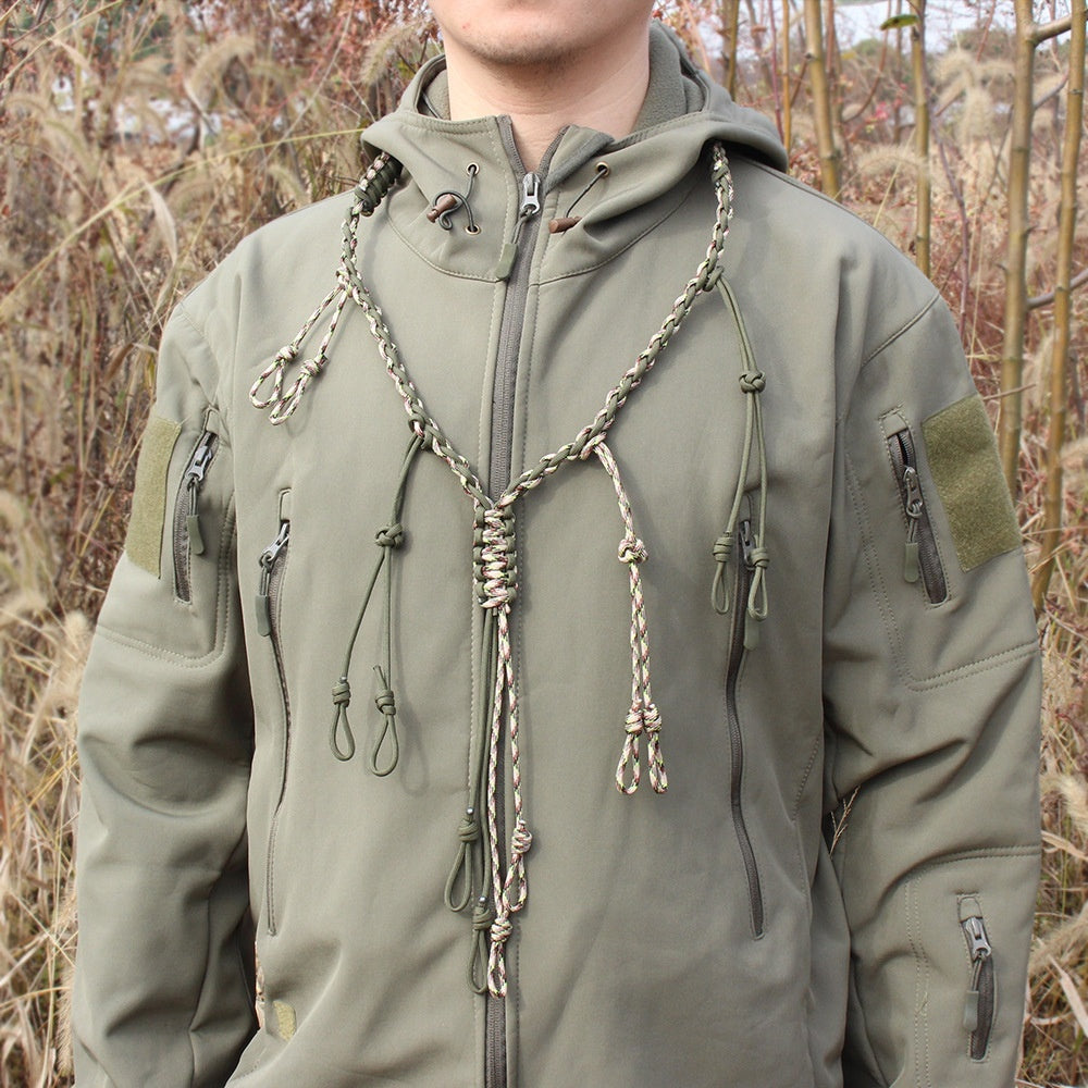 Outdoor Tactics Equipment Parachute Cord Collar Whistle Lanyard - Zentrova